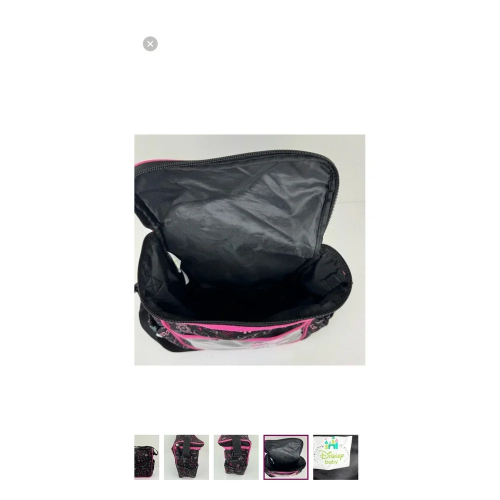 Disney Baby Minnie Mouse Black‎ Pink Lunch Bag Insulated Bag